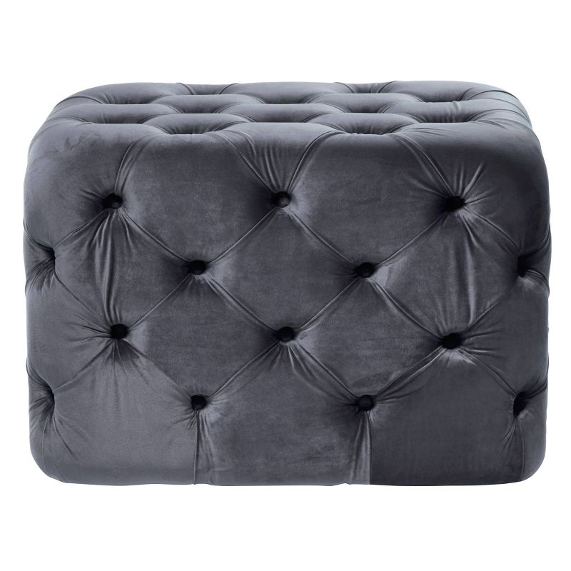 Rectangular Charcoal Ottoman Gray - Olivia & May