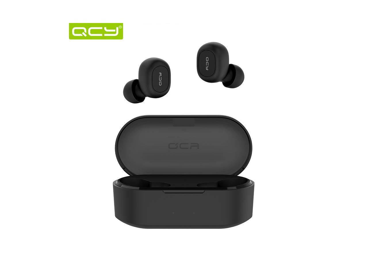 QCY T2C TWS Earphone Blutooth 5.0 Headphone 3D stereo Dual Mic Noise Cancelling Headset with charging box-White