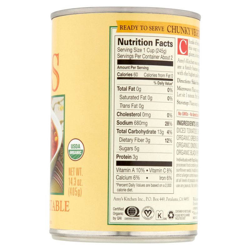 Amy's Organic Low Fat Chunky Vegetable Soup - 14.3oz