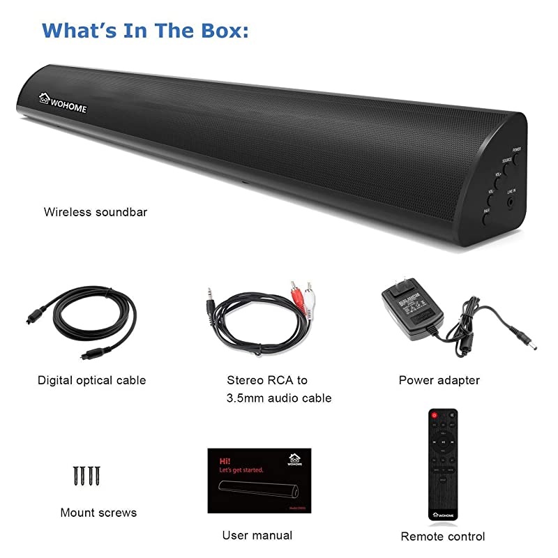 21 Channel Bluetooth Sound Bar  TV Soundbar with Builtin Subwoofer 32Inch 3 Drivers Remote Control 2020 Updated Model S05
