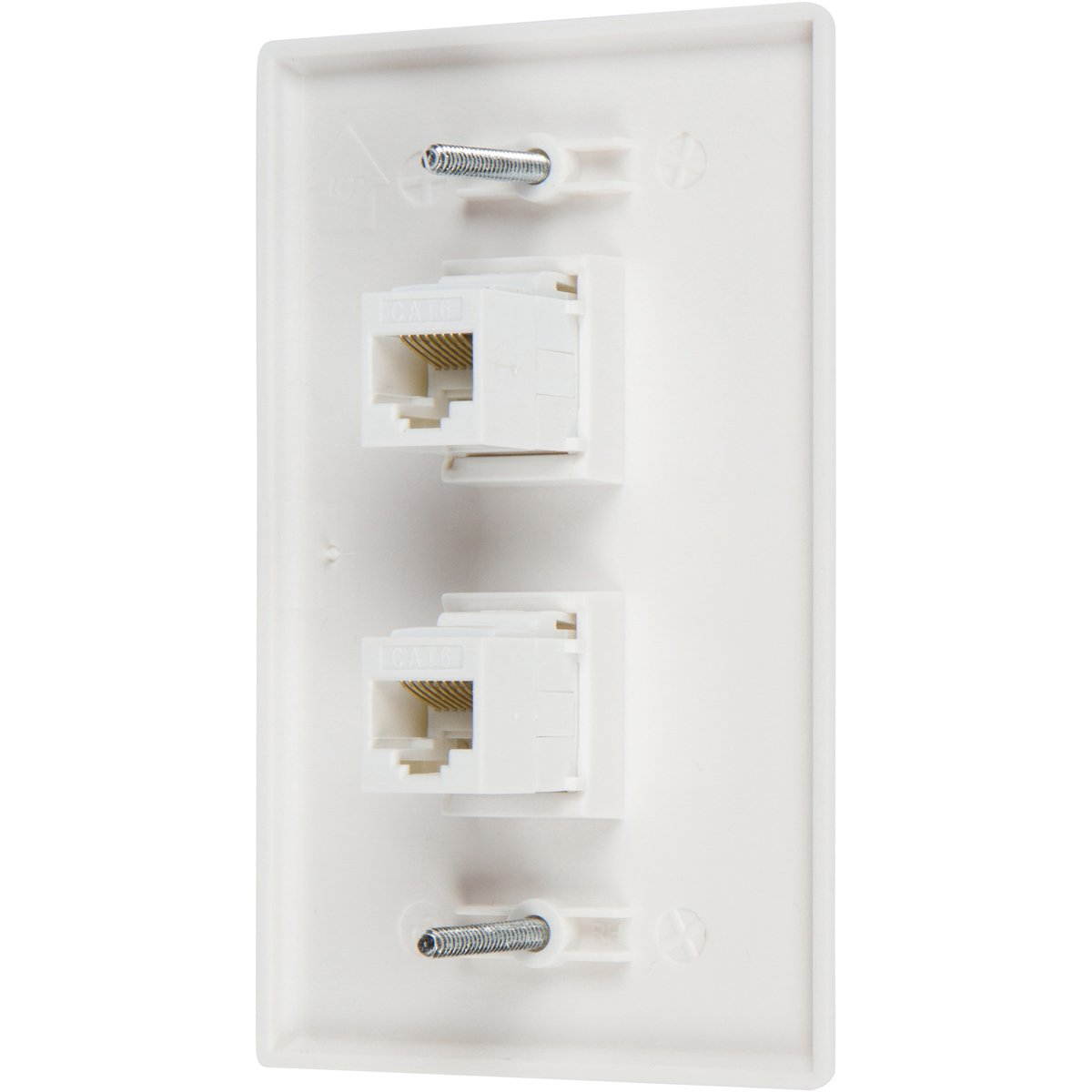 Buyer's Point 2 Port Cat6 Wall Plate, Female-Female  with Single Gang Low Voltage Mounting Bracket Device Pack of 10 White 2 Port
