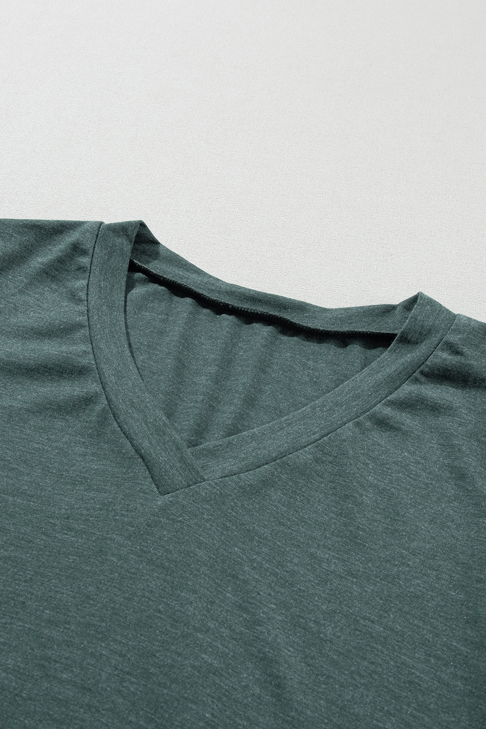 Mist Green Tulip Sleeve V Neck T-Shirt