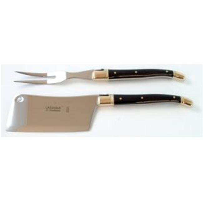 SCIP SF12 Cheese set - 2 brass bolsters - Black horn handle