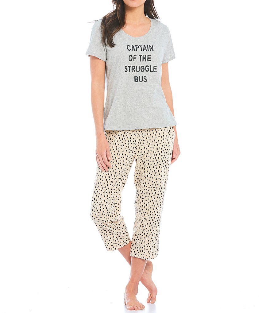 Sleep Sense Captain Of The Struggle Bus Screen-Printed Jersey Knit Sleep Tee