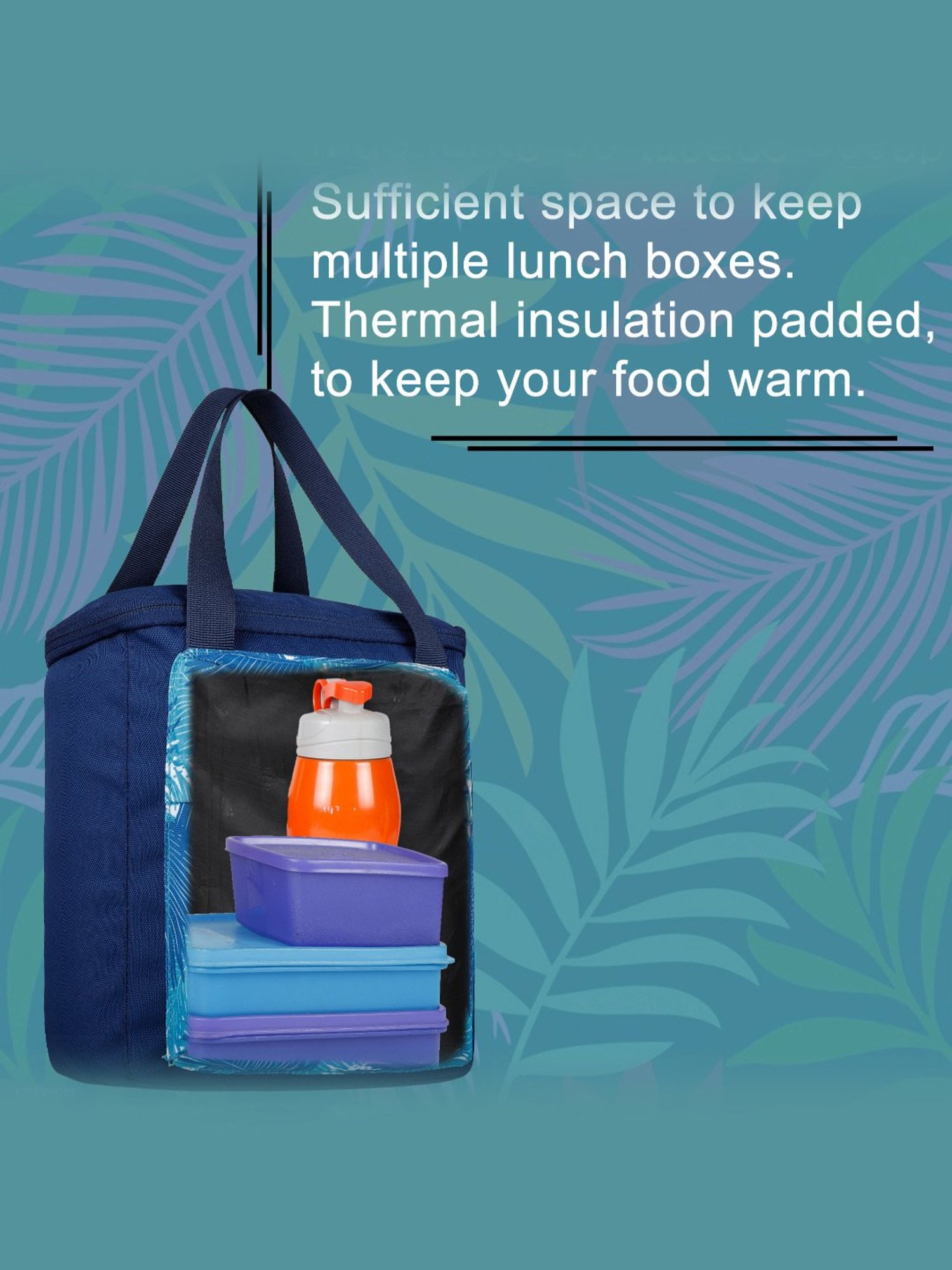 F Gear Hoover Aqua Blue Printed Medium Lunch Bag