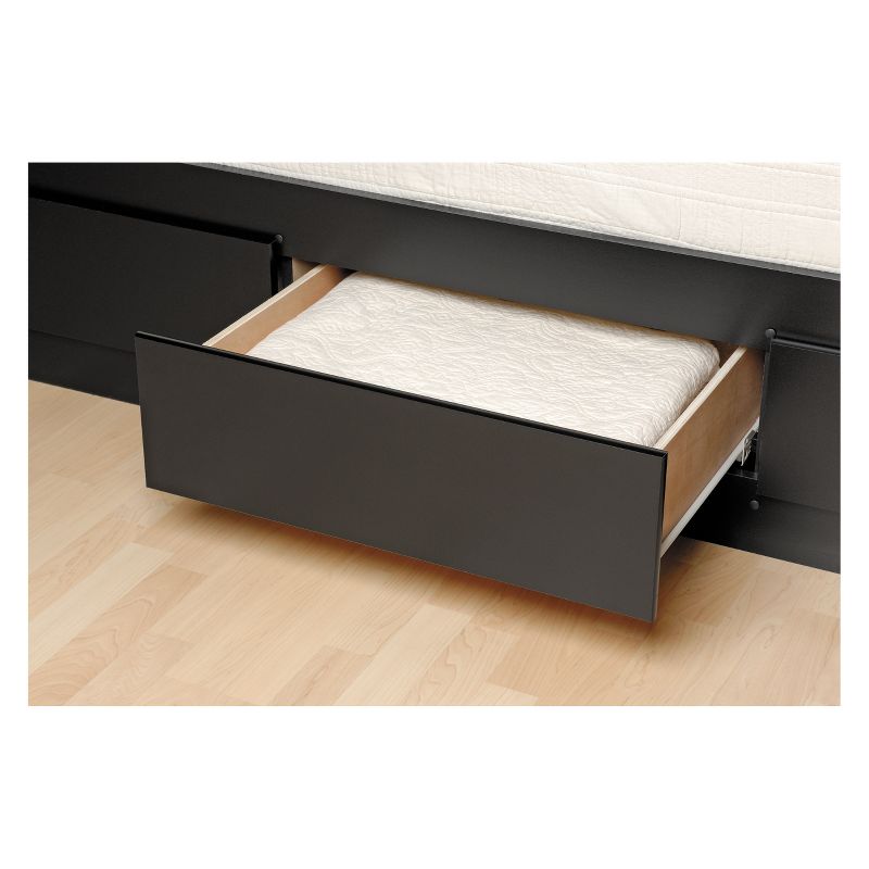 6 Drawers Captain's Tall Twin Platform Storage Bed Black - Prepac