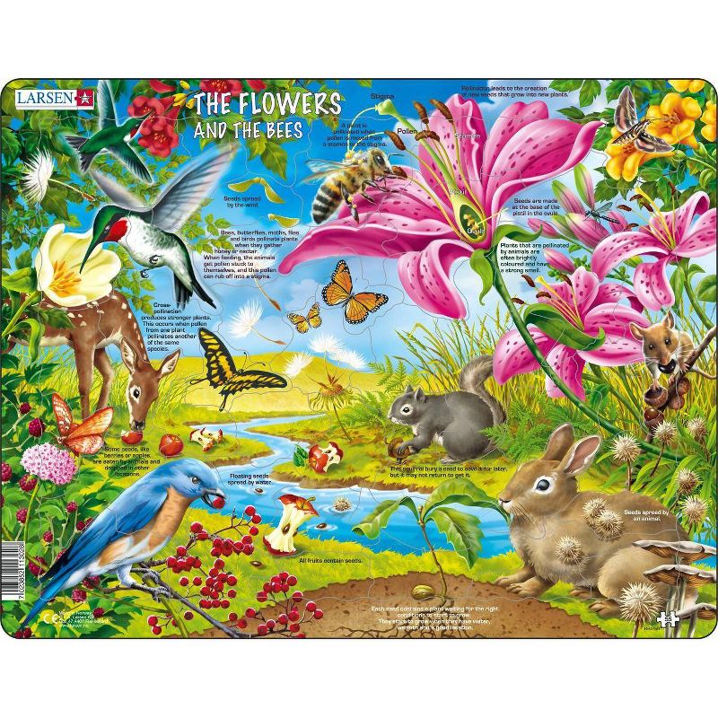 Larsen Puzzles Butterflies & Nature Kids Puzzle Set - 2pk