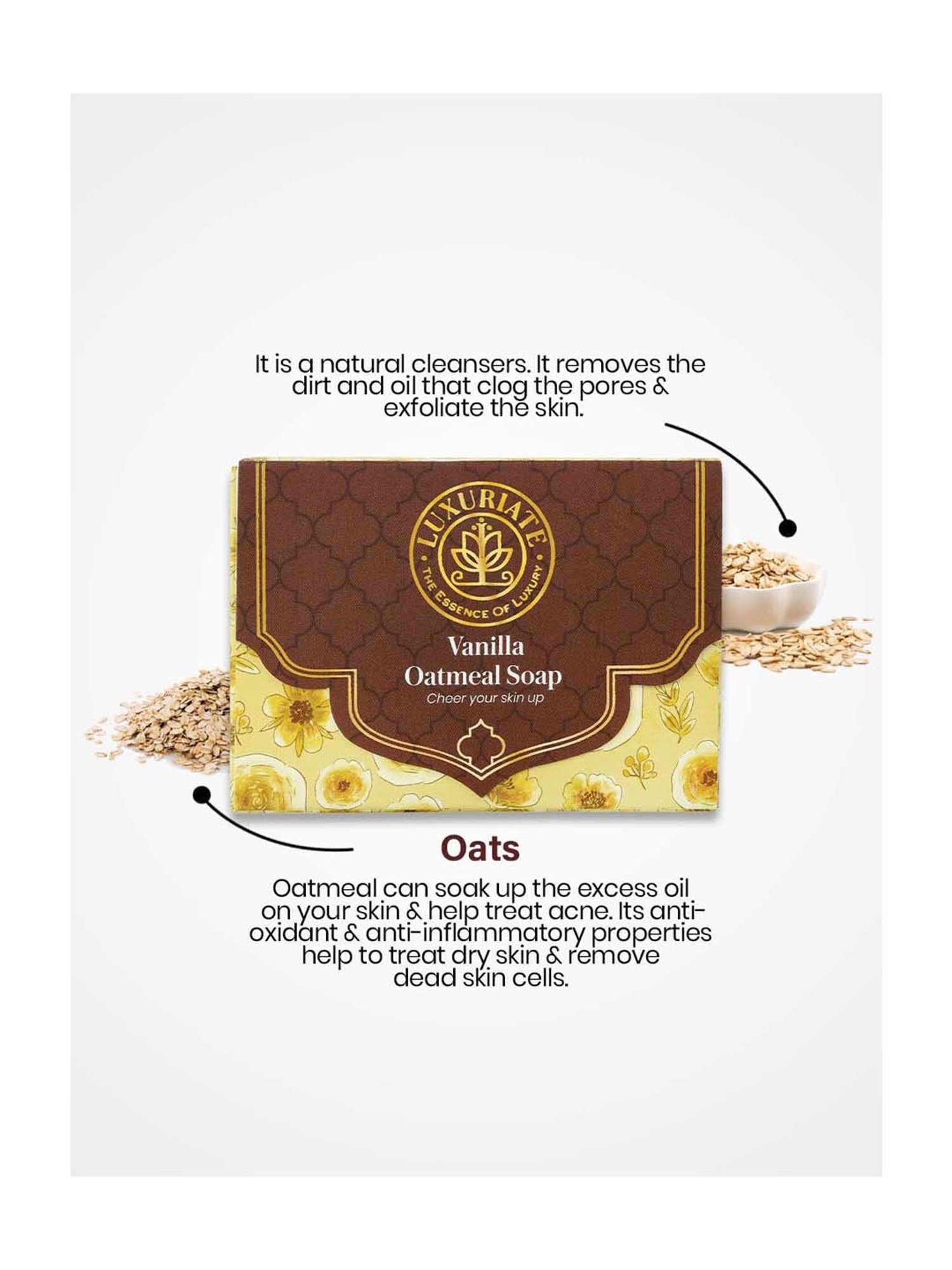 Luxuriate Vanilla Oatmeal Soap Bar - 125 gm