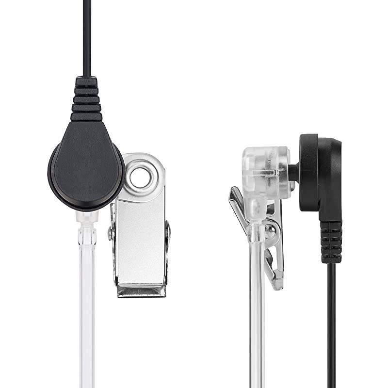 2Pin Covert Acoustic Tube Walkie Talkie Earpiece Two Way Radio Earpiece with a PTT Mic Compatible with Walkie Talkie Headset Brands Kenwood Puxing Wouxun Baofeng Pack of 10