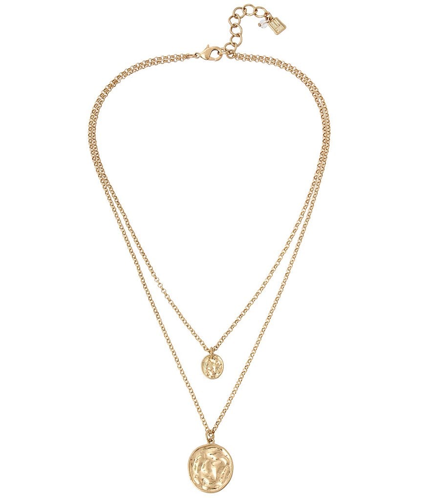 Robert Lee Morris Soho Coin Double Pendant Layered Necklace