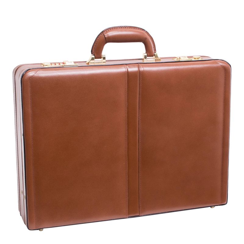 McKlein Harper Leather 4.5" Expandable Attache Briefcase - Brown