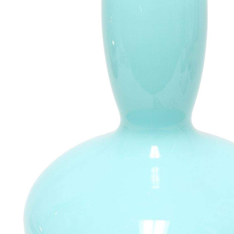 Glass Dollop Seafoam Table Lamp with Fabric Shade White - Lalia Home