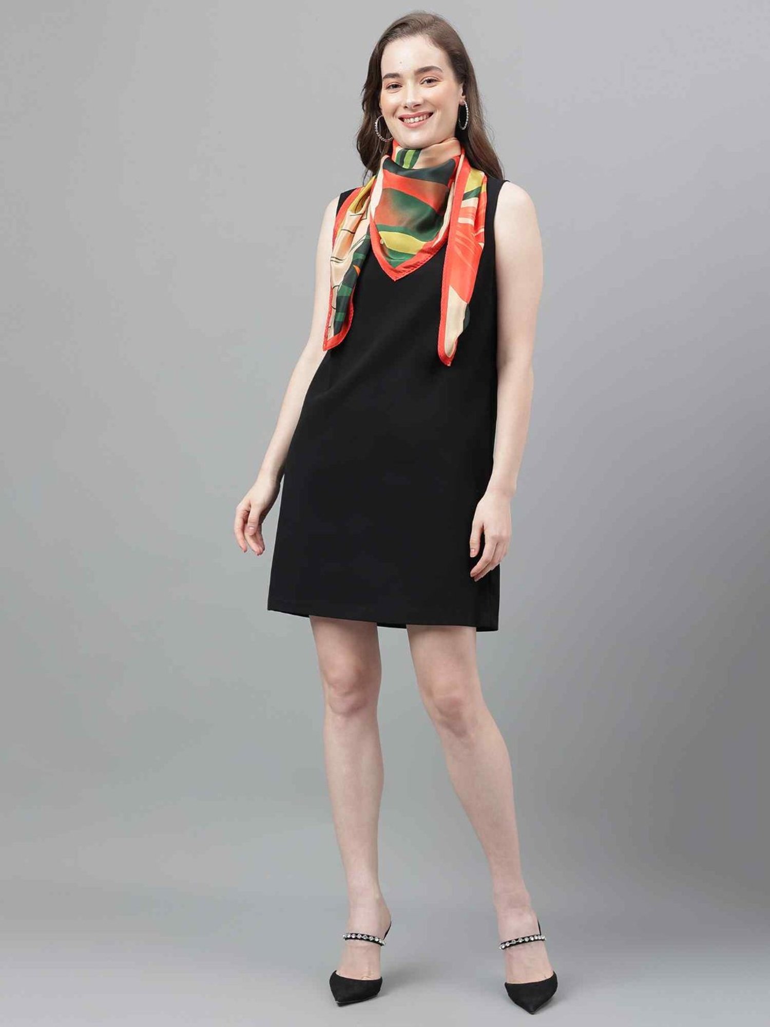 Tossido Multicolor Floral Scarf & Bag Scarf Set