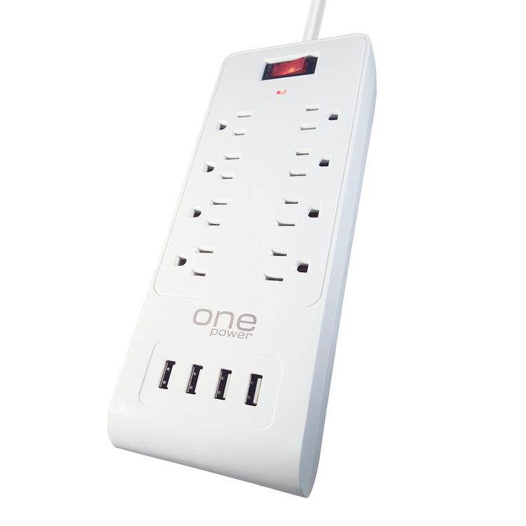 8 Outlet Quad USB Power Block Surge Protector