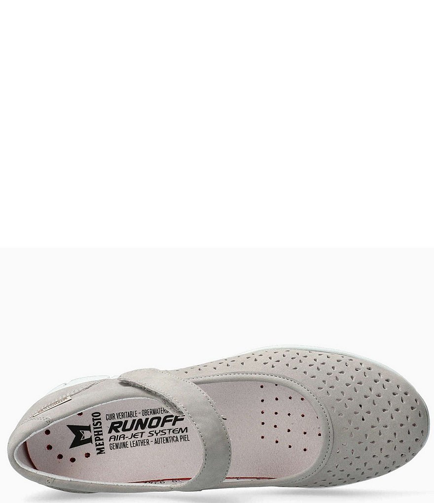 Mephisto Perforated Leather Flat Mary Janes