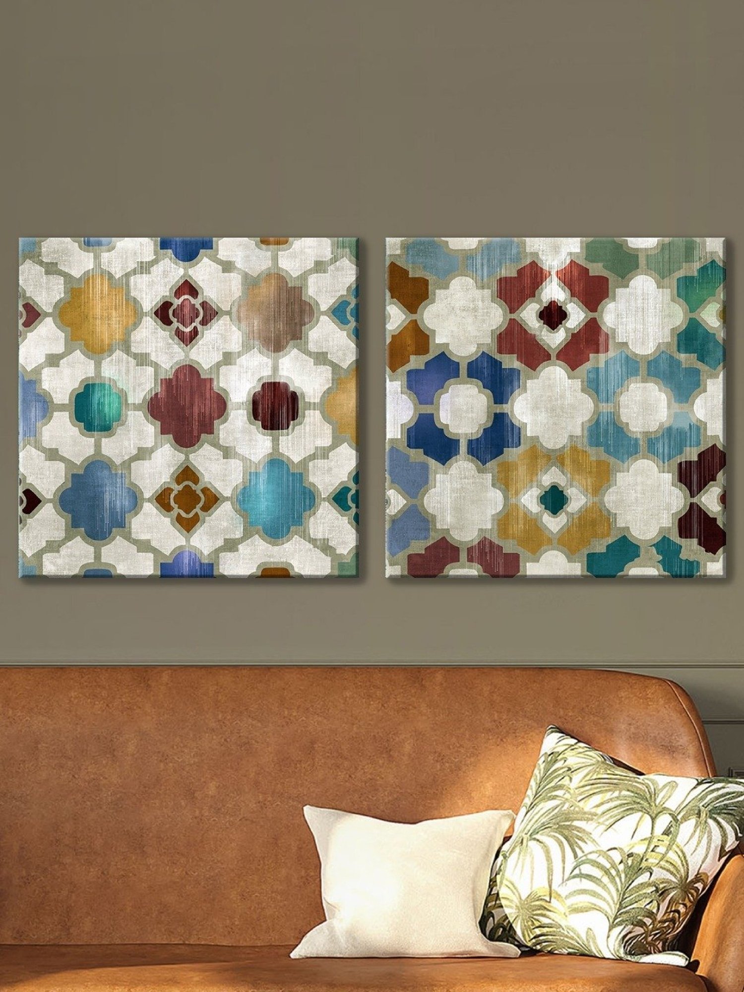 Art Street Mandala Chakra Printed Multicolor Cotton Canvas Wall Art - Set Of 2