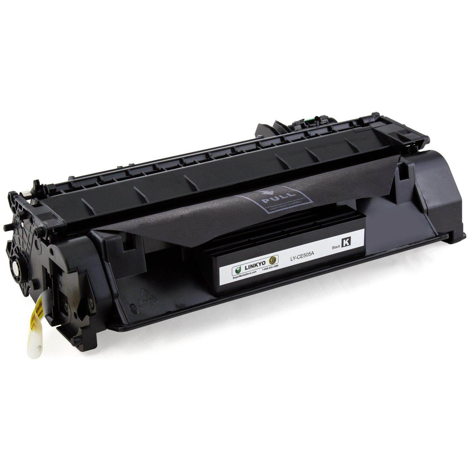 LINKYO Compatible Toner Cartridge Replacement for HP 05A CE505A (Black, 2-Pack)