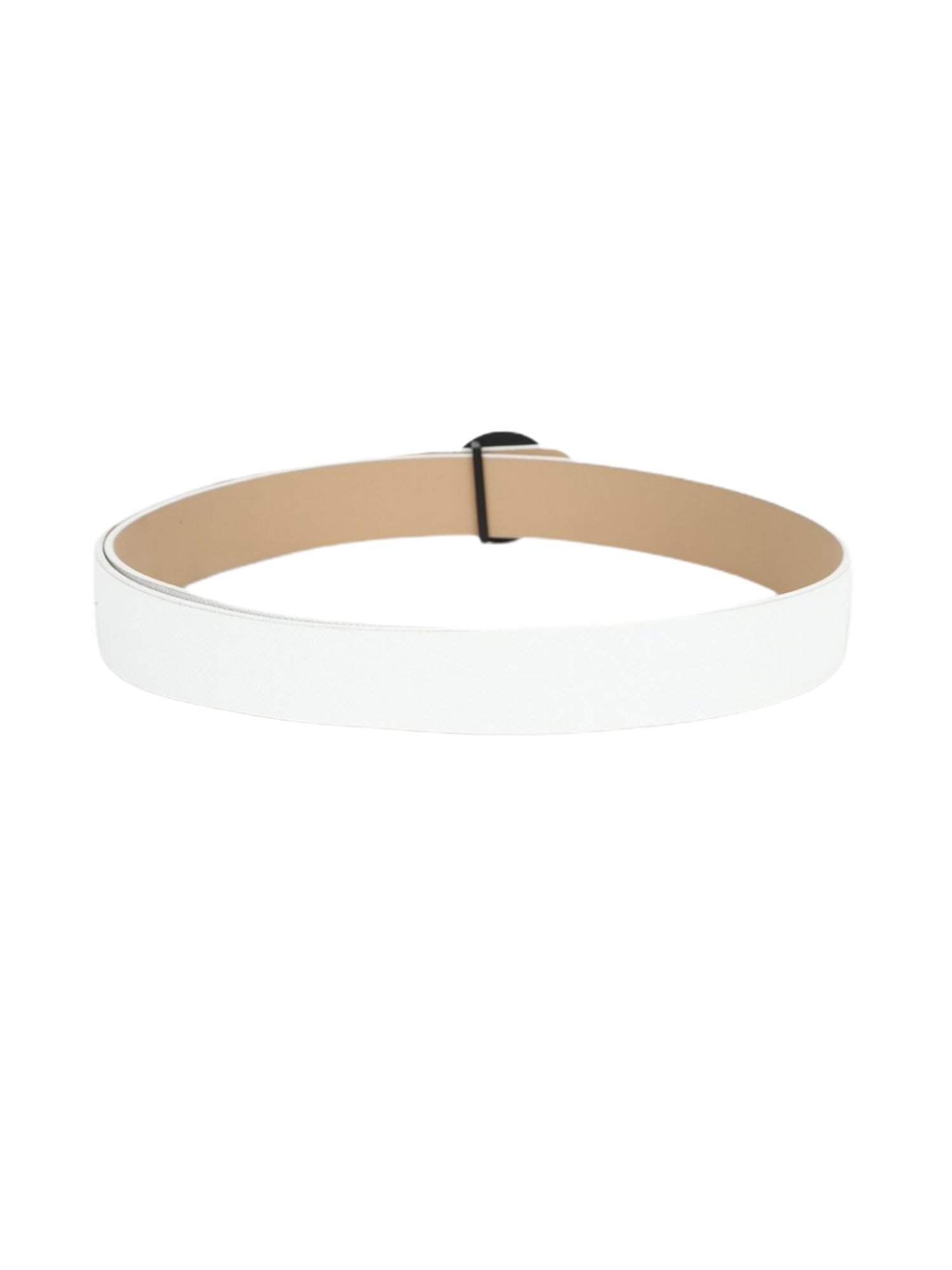 Louis Philippe White Leather Casual Belt for Men