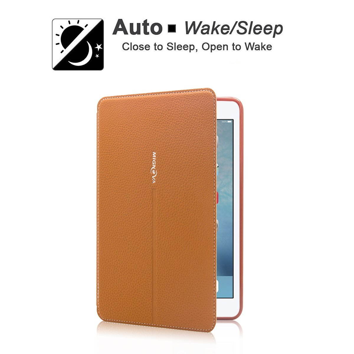 Mignova iPad Air 2 Case - Slim Fit Leather Folio Smart Case Cover with Auto Sleep / Wake Feature for Apple iPad Air 2 (iPad 6) 2014 Model