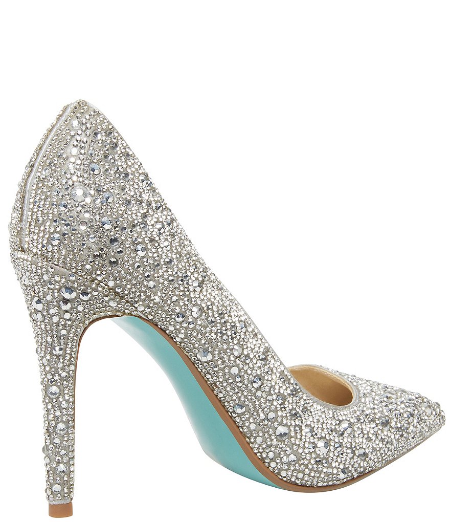 Blue by Betsey Johnson Hazil Jeweled d'Orsay Pointed Toe Stiletto Pumps