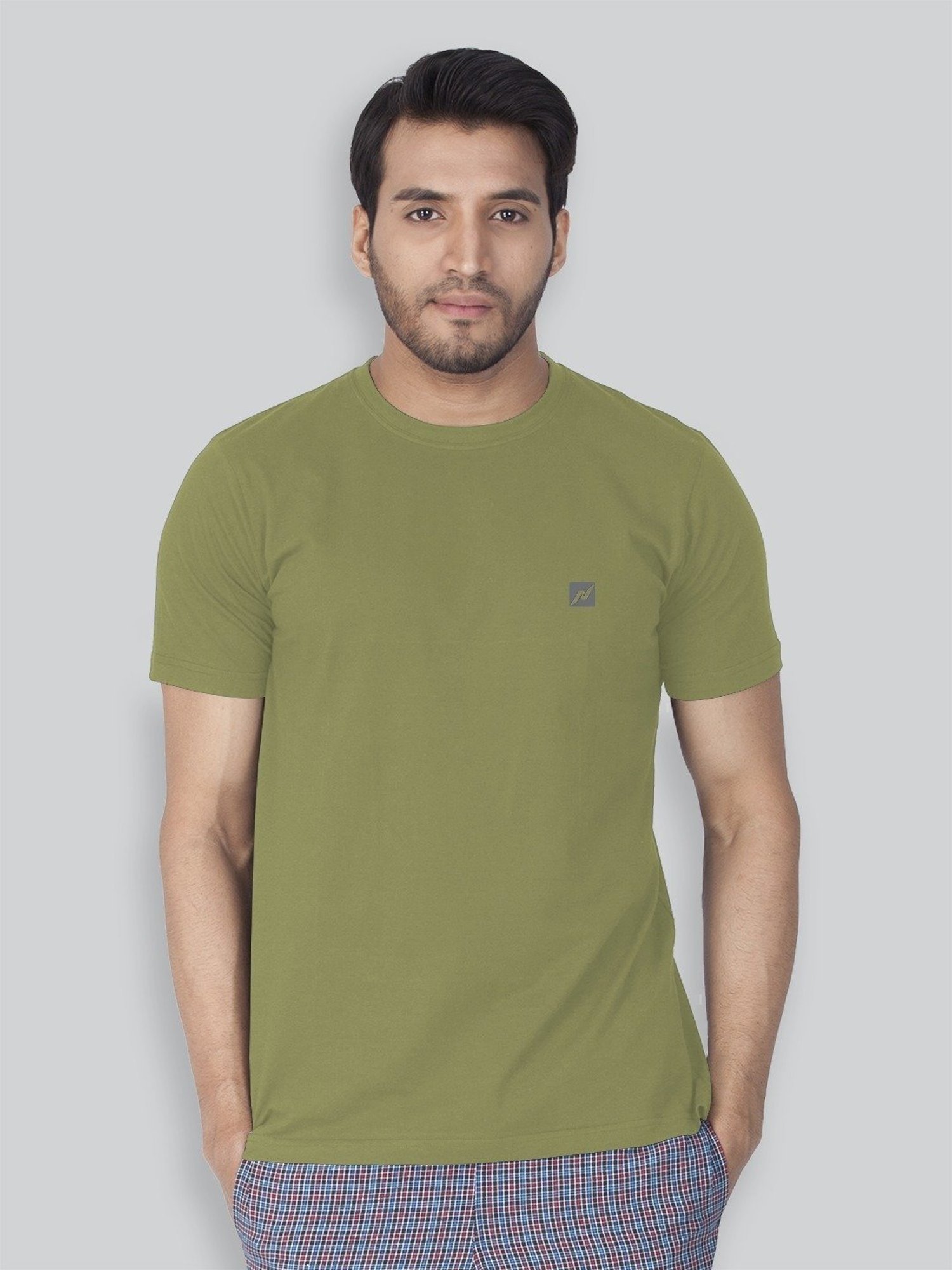 Lux Nitro Turquoise & Olive Regular Fit T-Shirt Pack of - 2