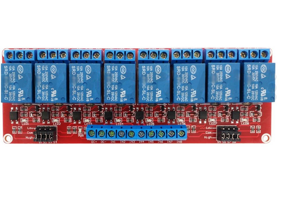 8-Channel Relay Module 5V H/L High and Low Level Trigger with Optocoupler for Arduino AVR PIC