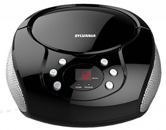 SYLVANIA SRCD261-B-BLACK Portable CD Player with AM/FM Radio (Black)