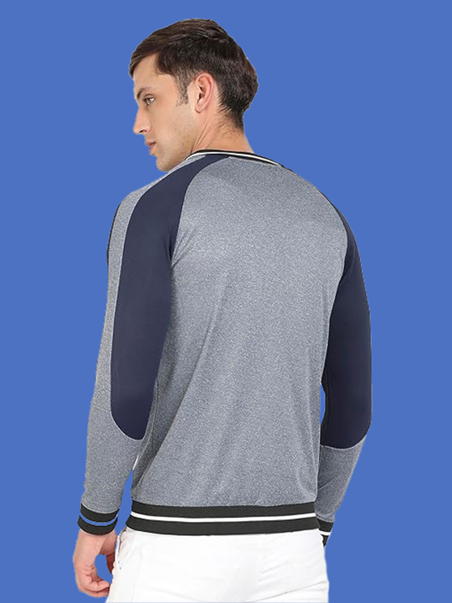 Campus Sutra Light Grey Melange Regular Fit Jacket