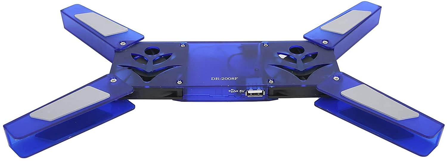 RGB Laptop Cooling Pad with 6 Quiet LED Fans 5 Heights Adjustable and Phone Stand, Dual USB Ports Gaming Laptop Cooler for 11"-18" Gaming Laptops (Blue)