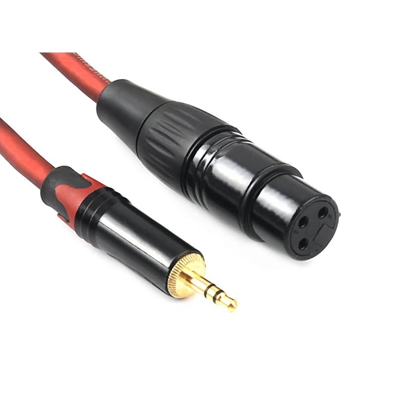 Balanced 35mm 18 inch Mini Jack TRS Stereo Male to XLR Female Interconnect Audio Cable for Computer Speakers and More 1 Feet 30 cm