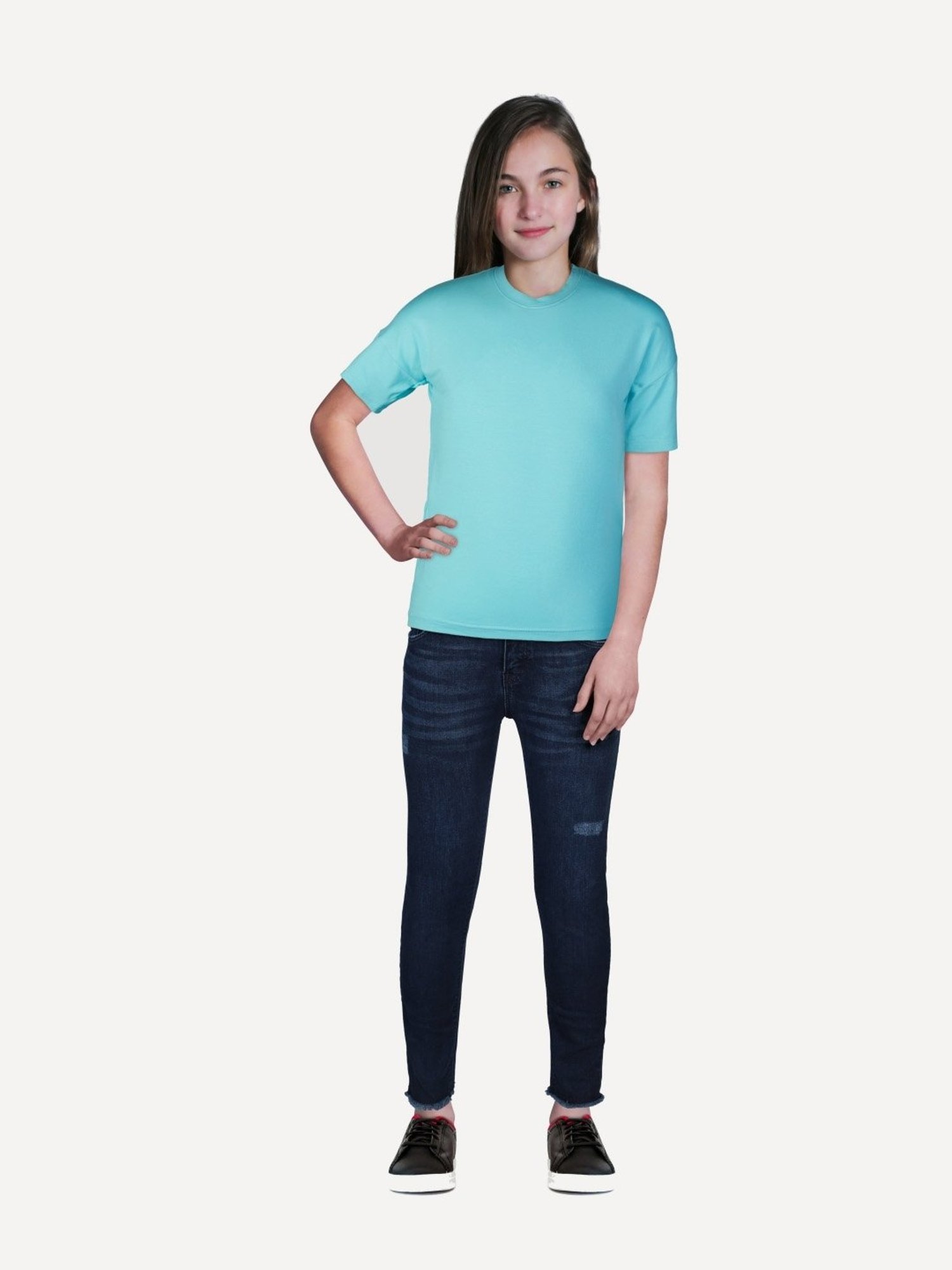 GJ baby Girls Blue Washed Jeans