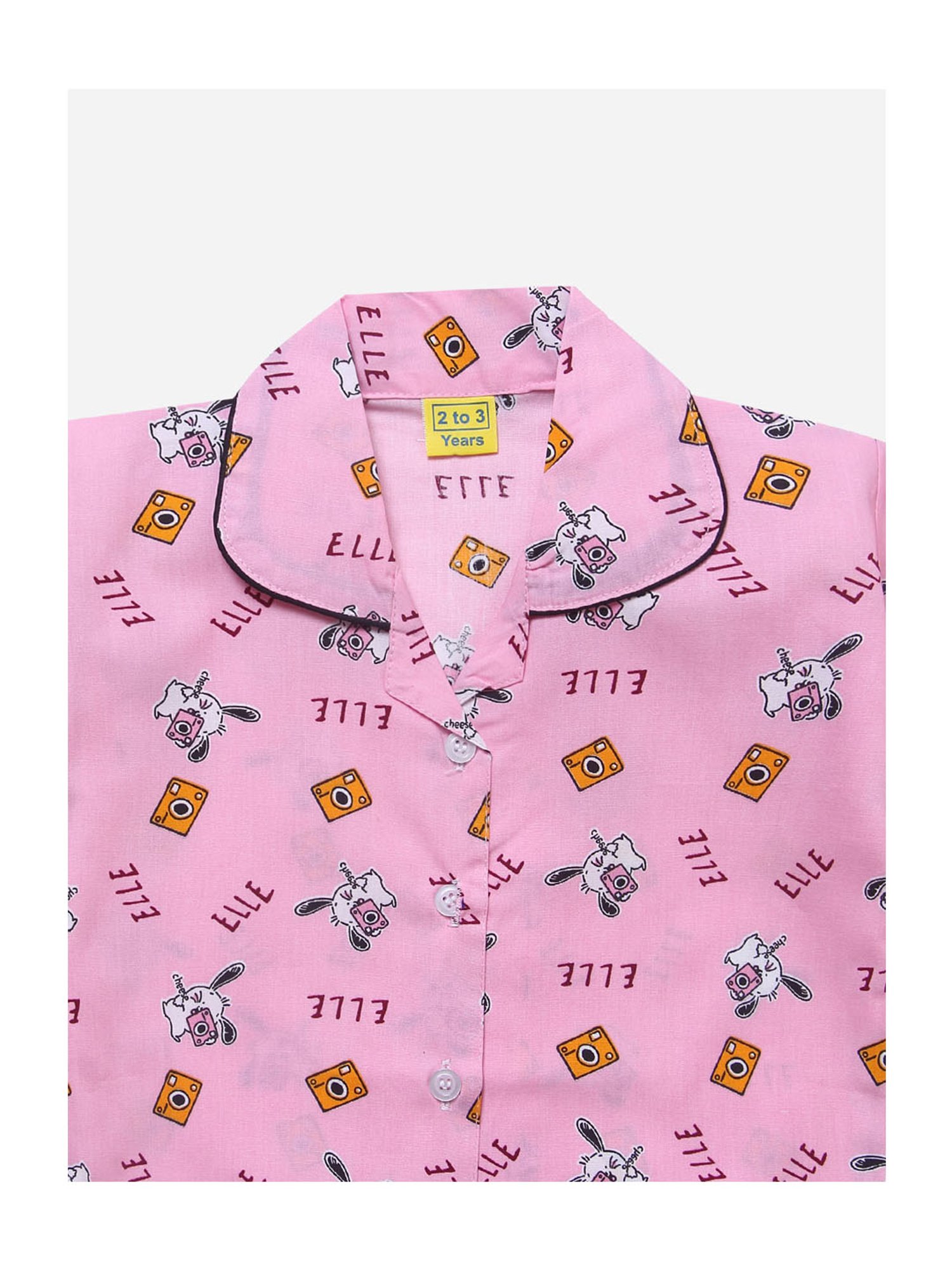 The Magic Wand Boys Pink Printed Shirt with Pyjamas