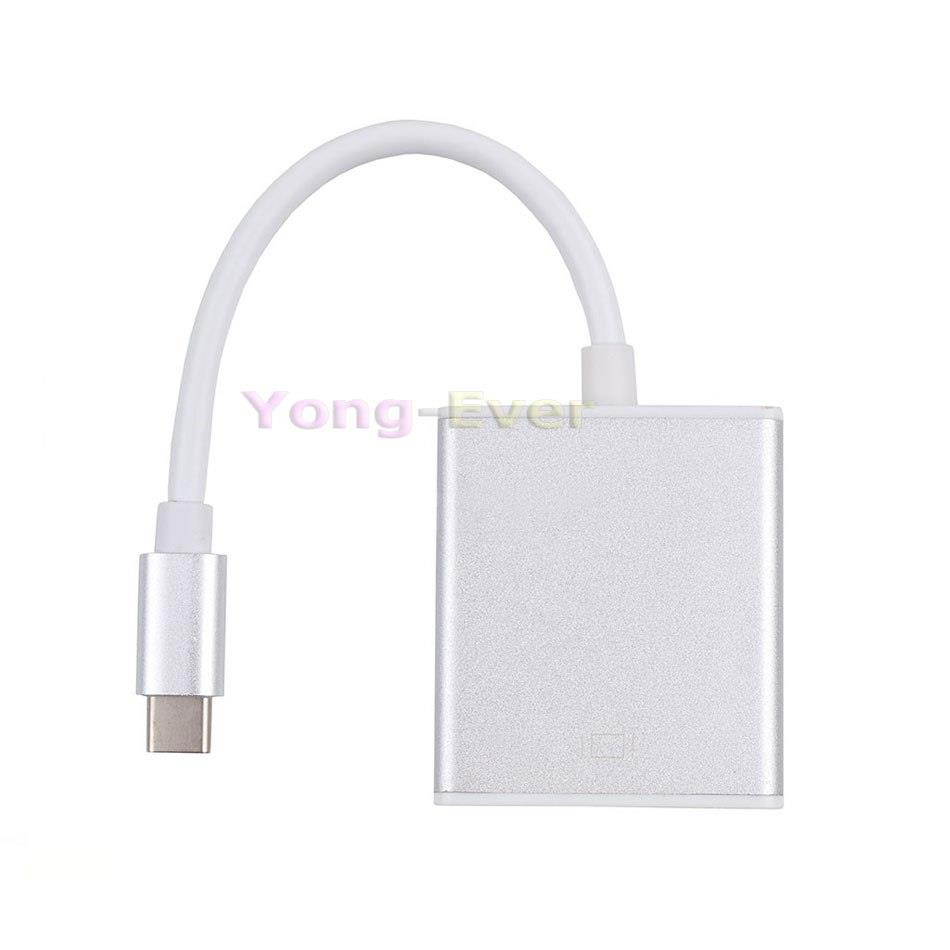 USB-C Type C USB 3.1 to DVI 24 5 Pin 1080P Adapter Converter Connector Cable Type-C to DVI for Macbook Pro Chrombook 4K HDTV