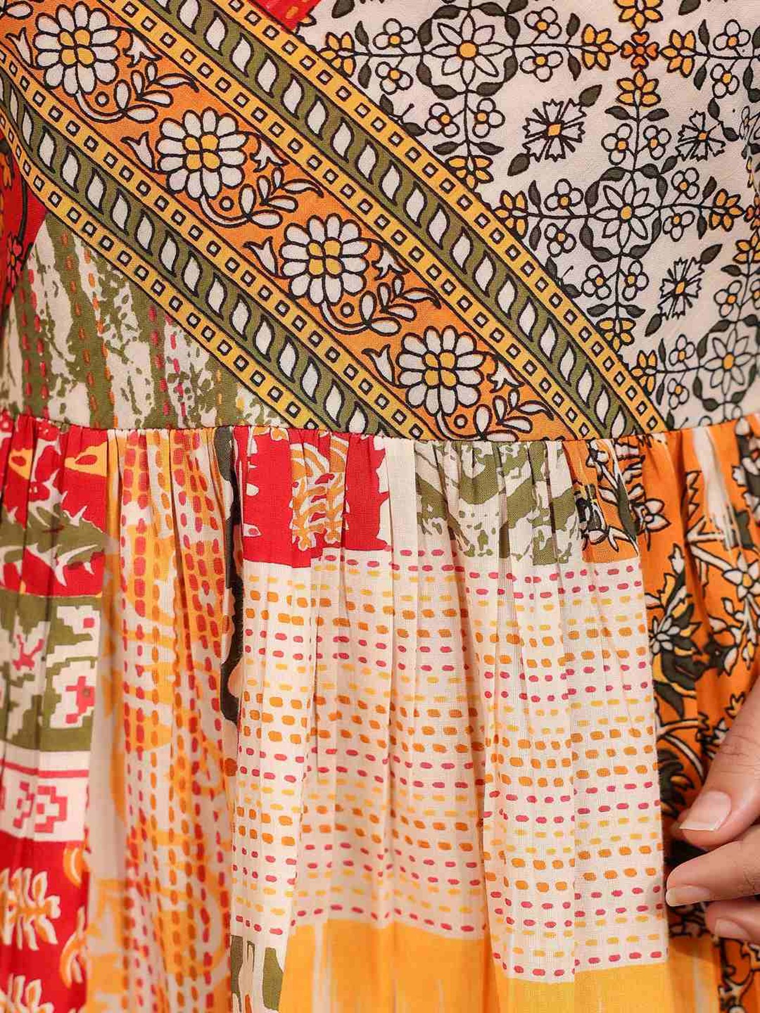 Rain and Rainbow Multicolored Cotton Printed Top