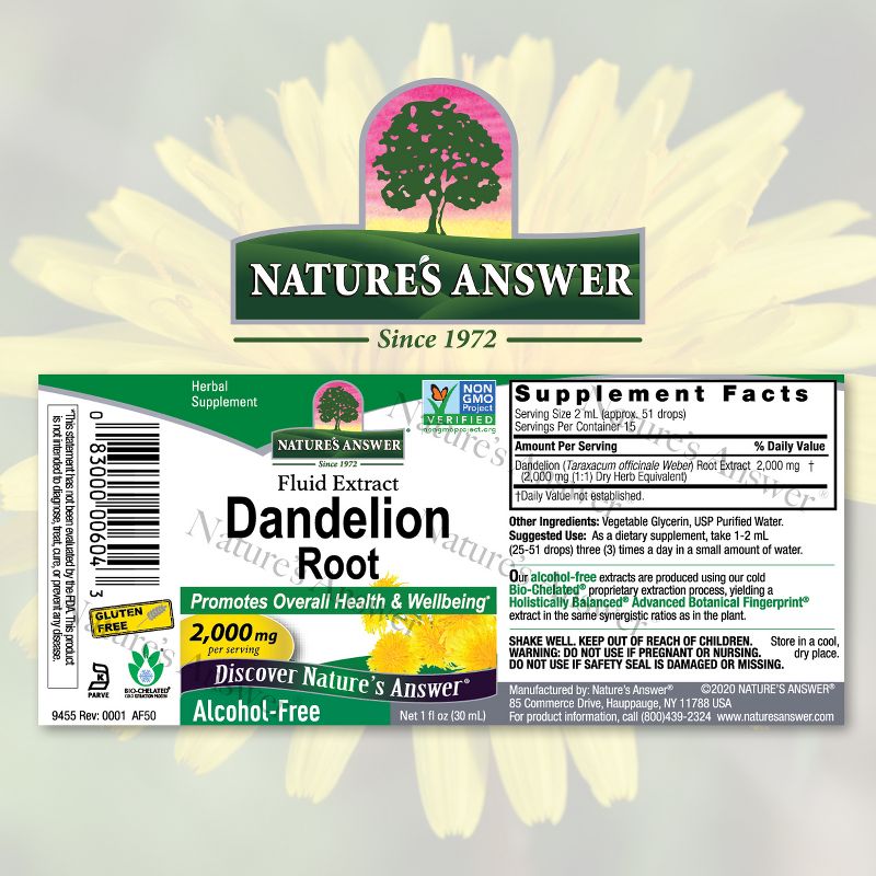 Nature's Answer Supports Healthy Liver Function, Dandelion Root-1oz