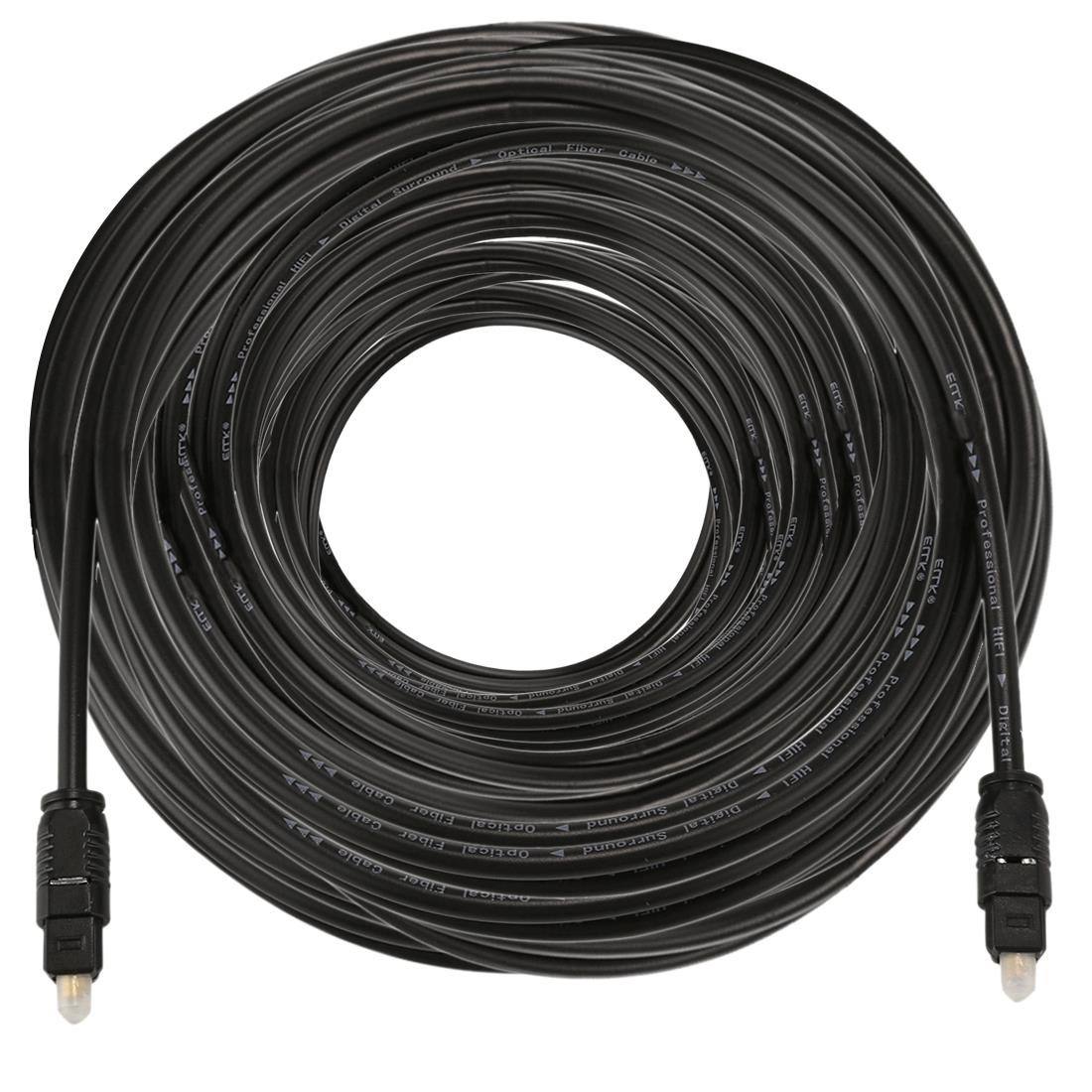 EMK 30m OD4.0mm Toslink Male to Male Digital Optical Audio Cable