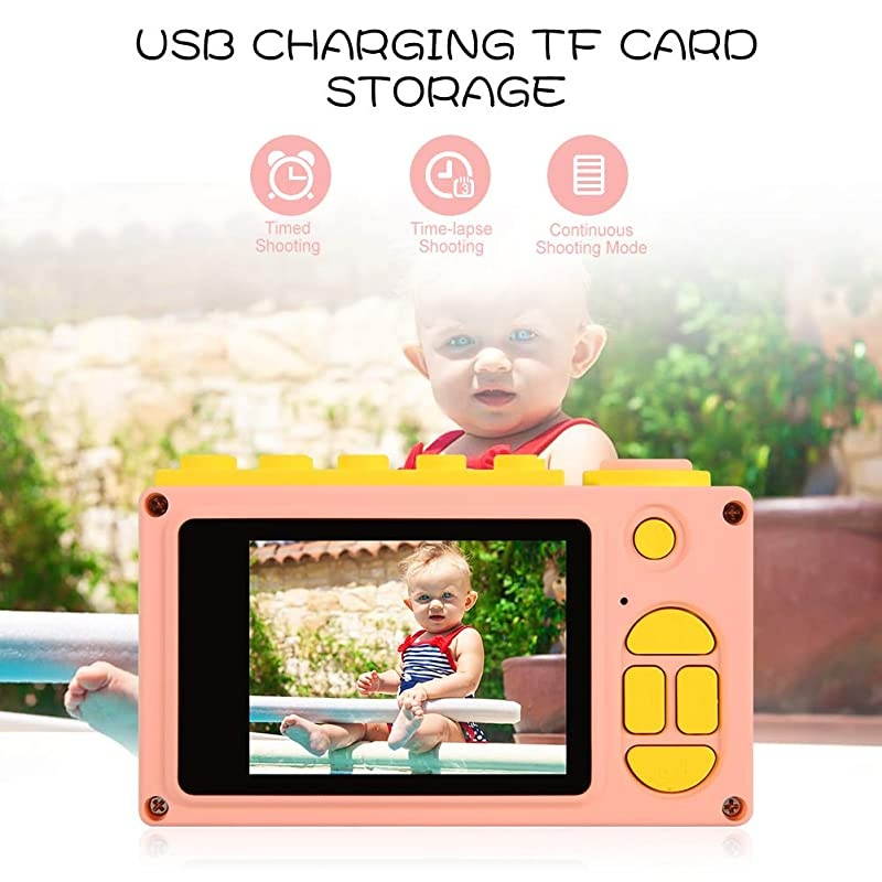 Waterproof Kids Camera Mini 8MP 1080P HD Camcorder with Free 16GB MicroSD Card Included and MicroSD Support Slot Video Taking Function and Preset Frames Pink
