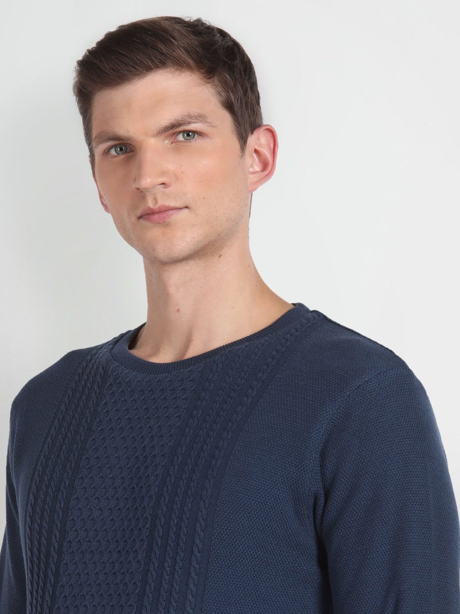 Arrow Sport Navy & Olive Regular Fit Sweater