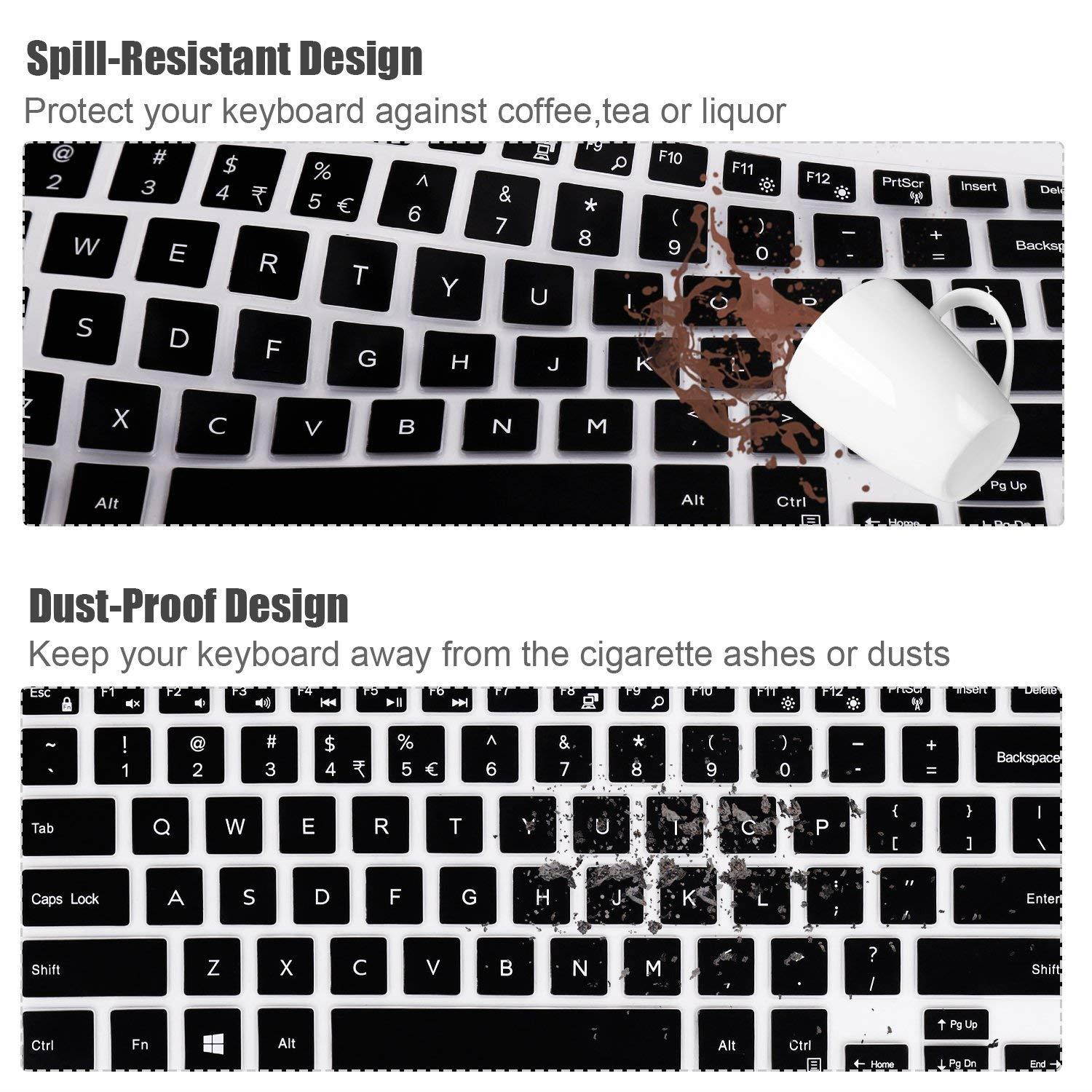 FORITO Keyboard Cover Compatible for 13.3  Dell Inspiron 13 5000 7000 Series Inspiron 15 5000 7000 Series [No Numeric Keypad] -Black