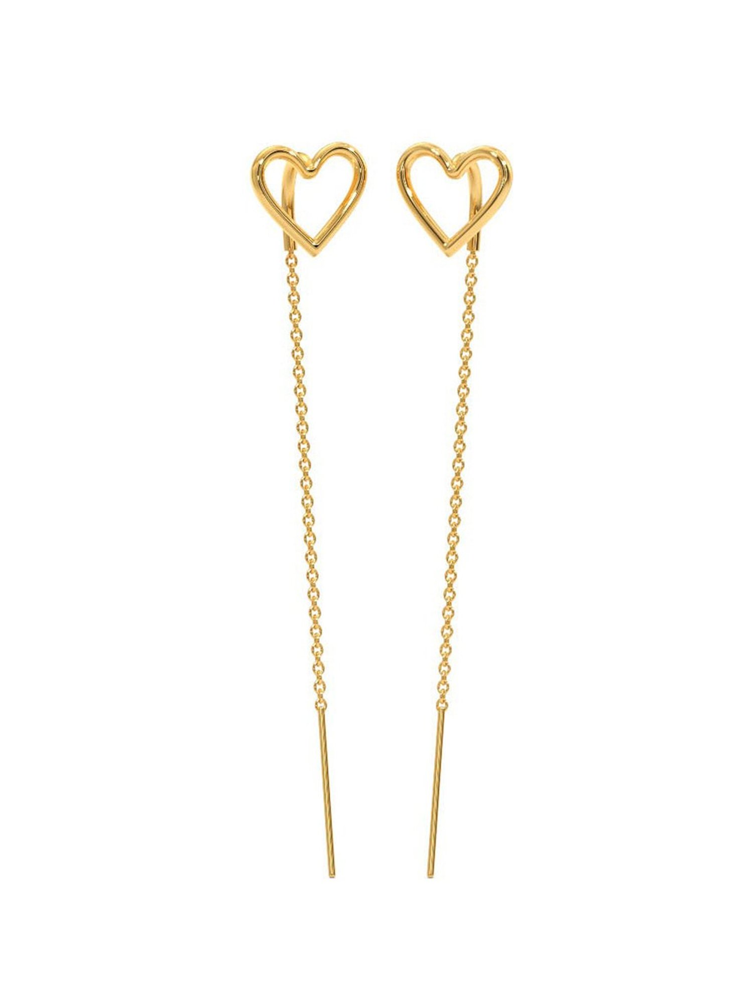 Candere by Kalyan Jewellers 18K Heart Sui Dhaga Earrings