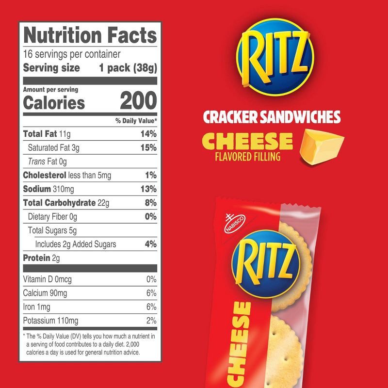 Ritz Cracker Sandwiches with Cheese - Family Size - 16ct/1.35oz