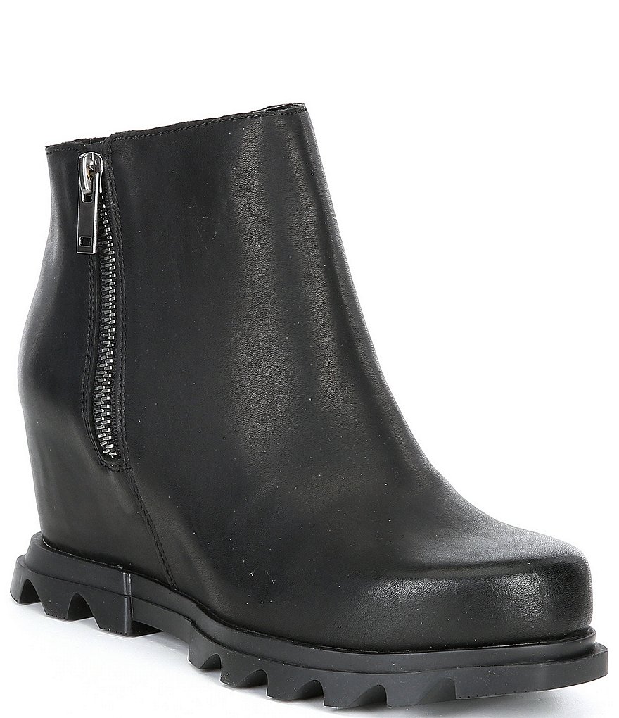 Sorel Joan of Arctic Waterproof Leather Wedge Zip Booties