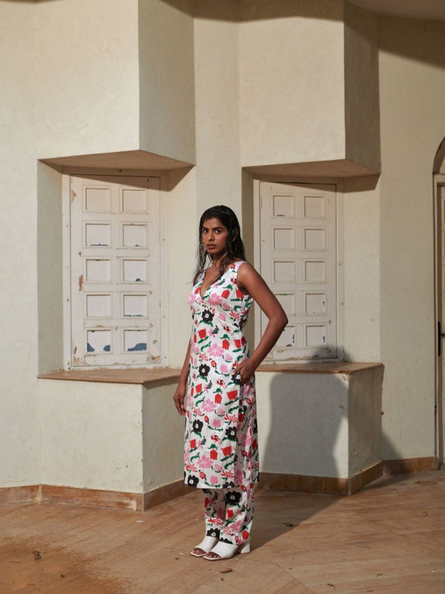 Khajoor Studio Multi-coloured Sundaze Jardin Spray Kurta & Pant Co-ord Set