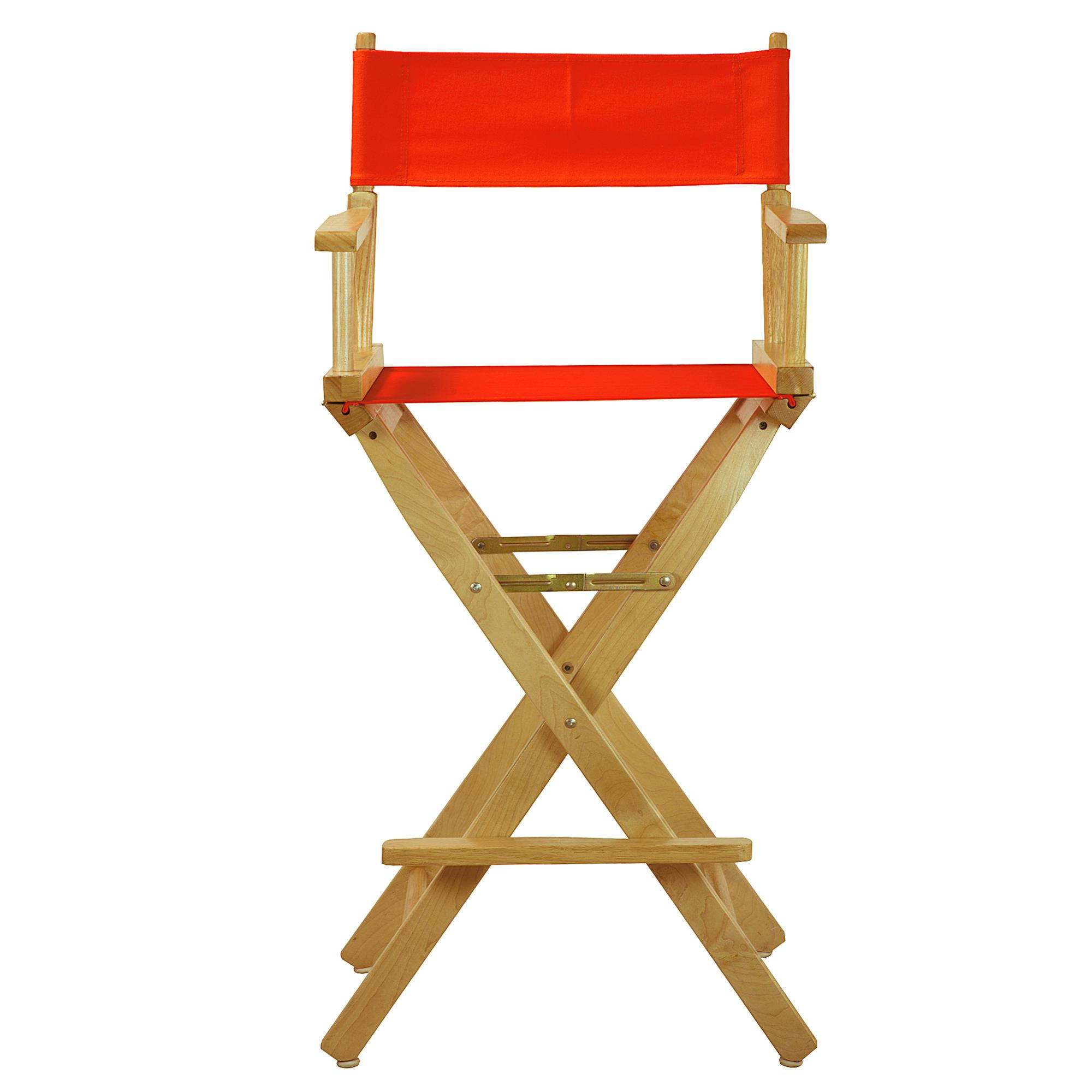Casual Home 230-00-021-19 30 in. Directors Chair Natural Frame with Orange Canvas