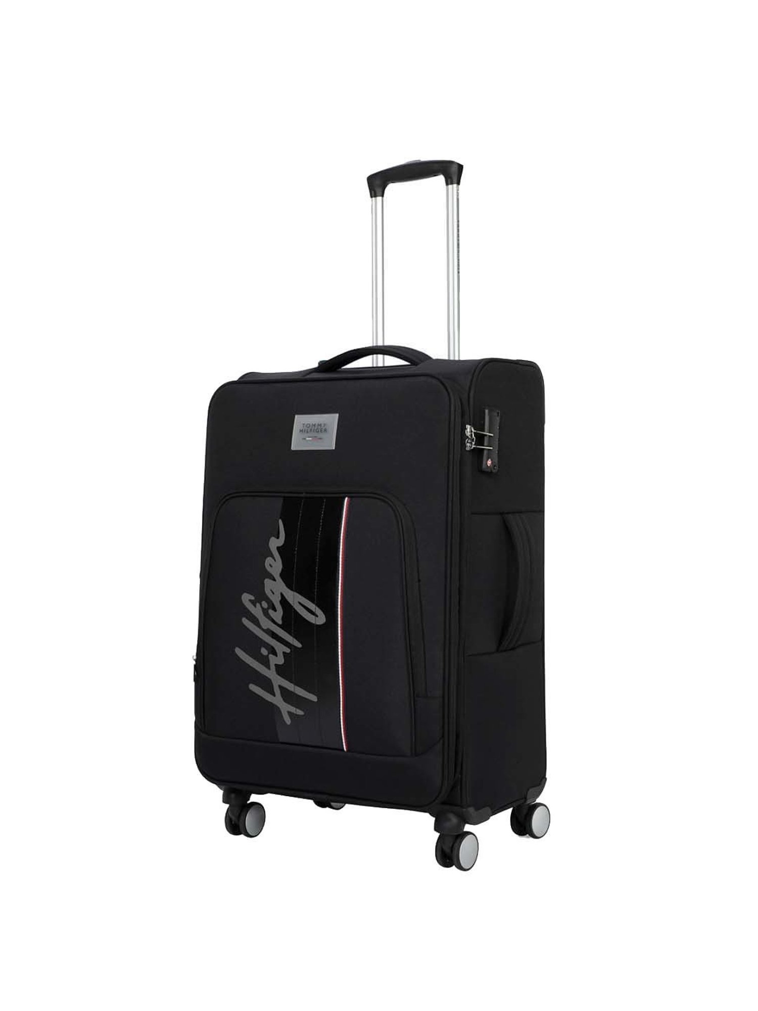 Tommy Hilfiger Richmond Black Printed Medium Soft Trolley Bag - 42 cm