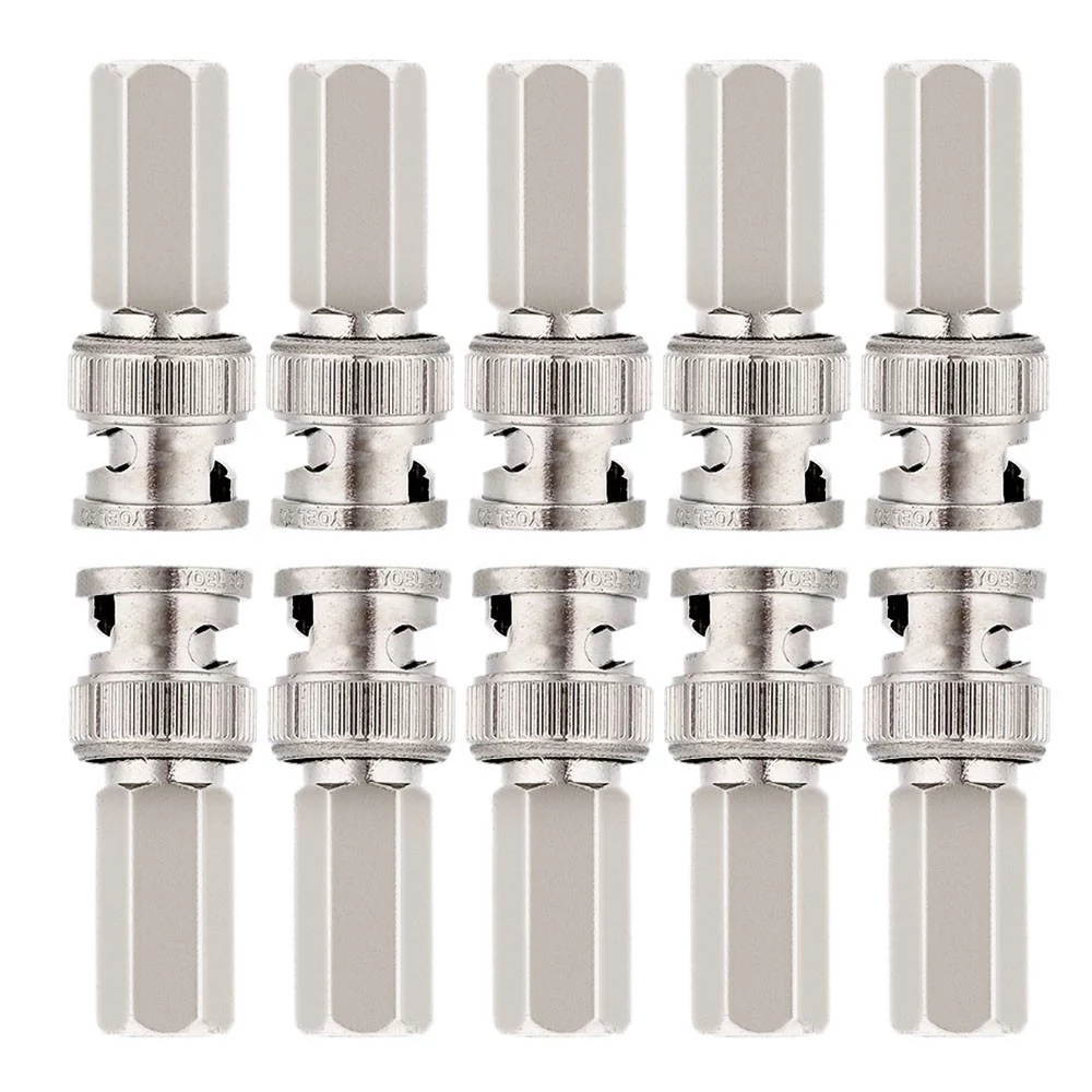 ESCAM CCTV Security Camera DC Power Plug Pigtail Cable (BNC Connector Male Twist-on RG-58 Coax Coaxial Cable Connector for Security Camera / Pack of 10)