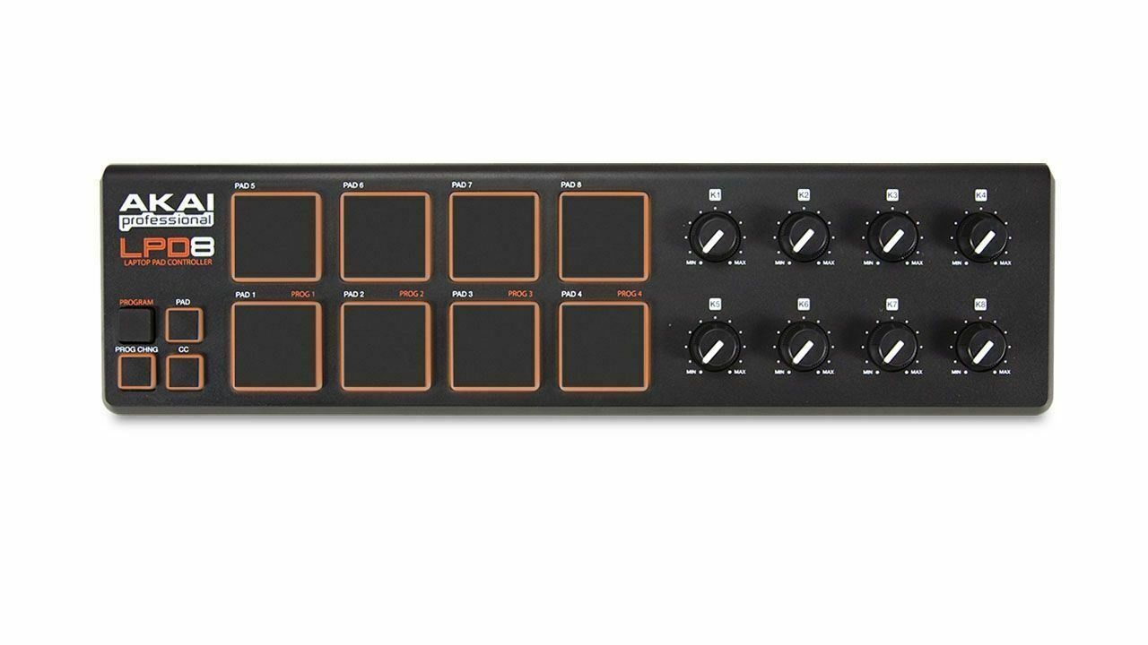 Akai LPD8 V2 Bundle with Samson SR350 Headphones