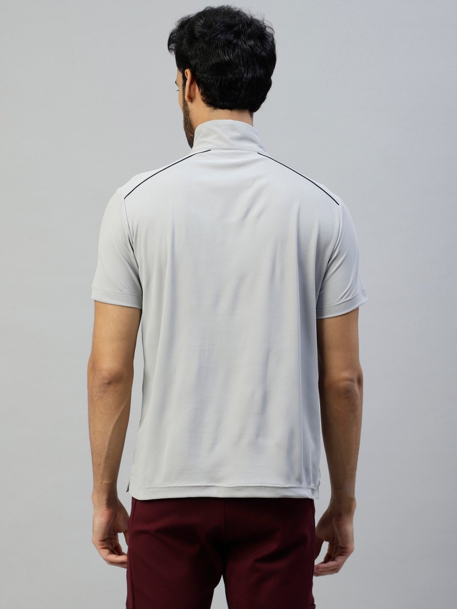 Slowave Grey Slim Fit Sports T-Shirt