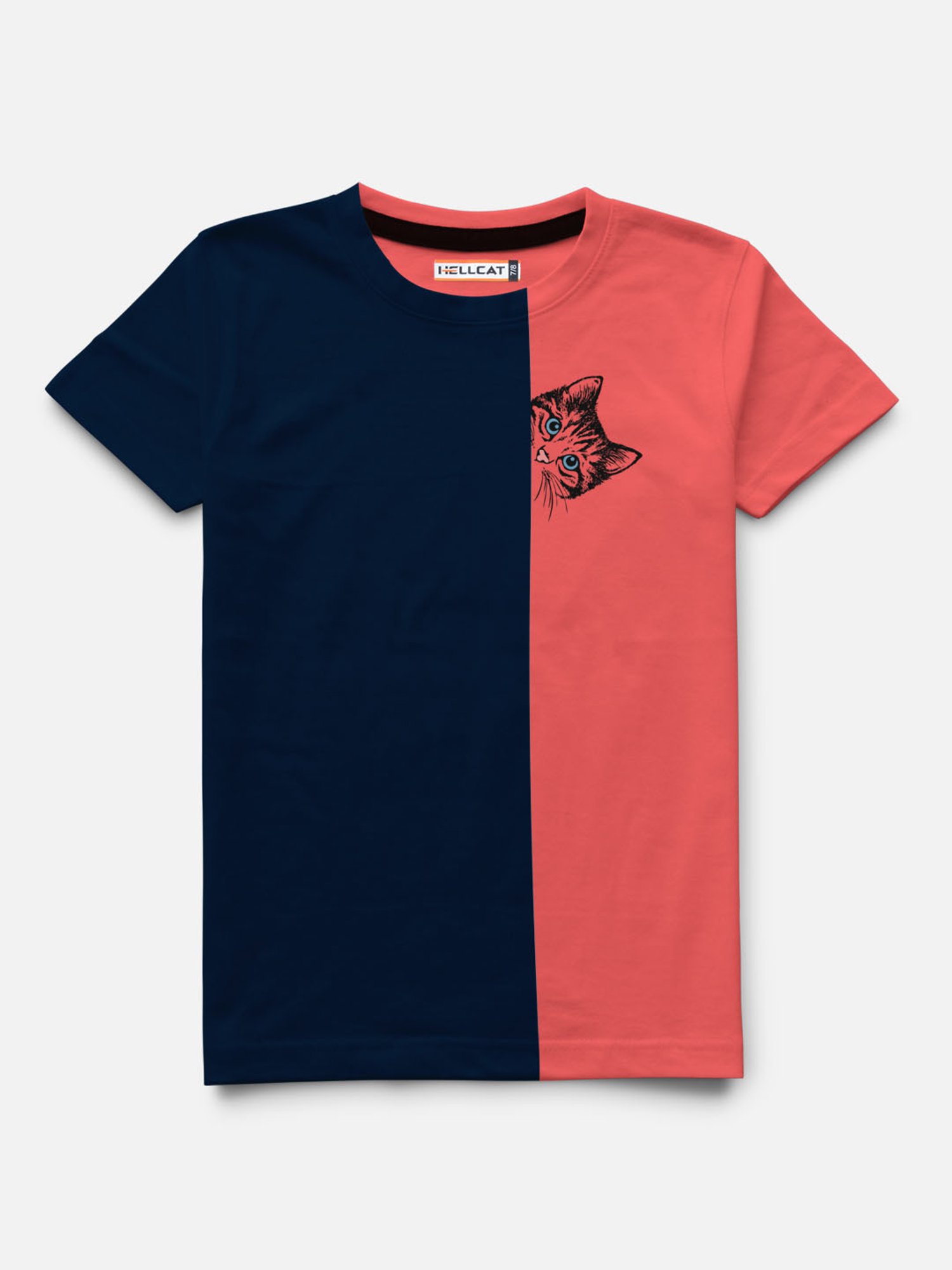 HELLCAT Navy & Beige Printed T-Shirt (Pack Of 2)