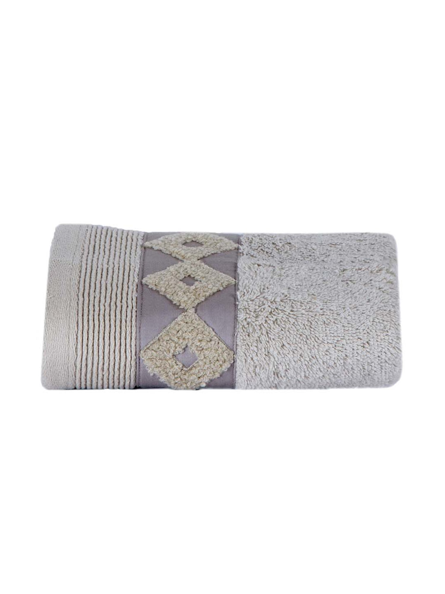 Maspar Fretwork Beige Cotton 550 GSM Hand Towel